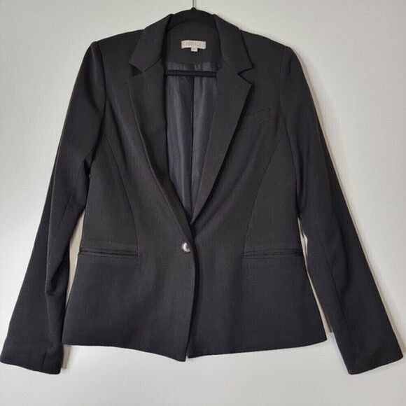 Barney New York Women's Blazer Jacket Black One Button closure Size 6 EUC - Picture 2 of 8
